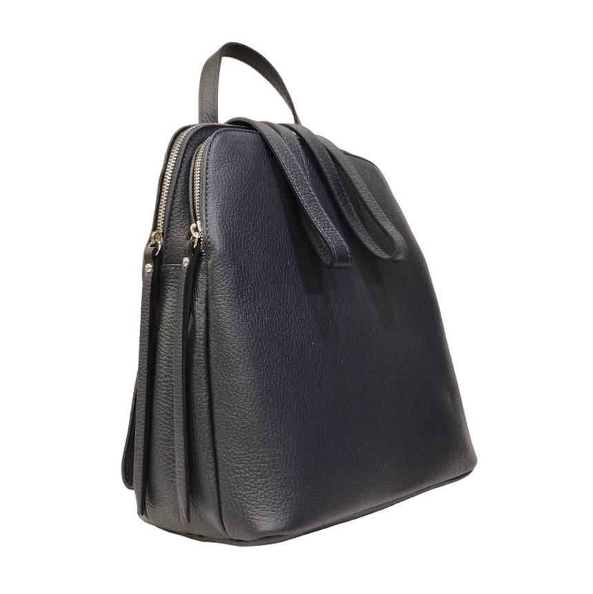 Caleidos Zaino Donna in Pelle Blu con Tasca Posteriore