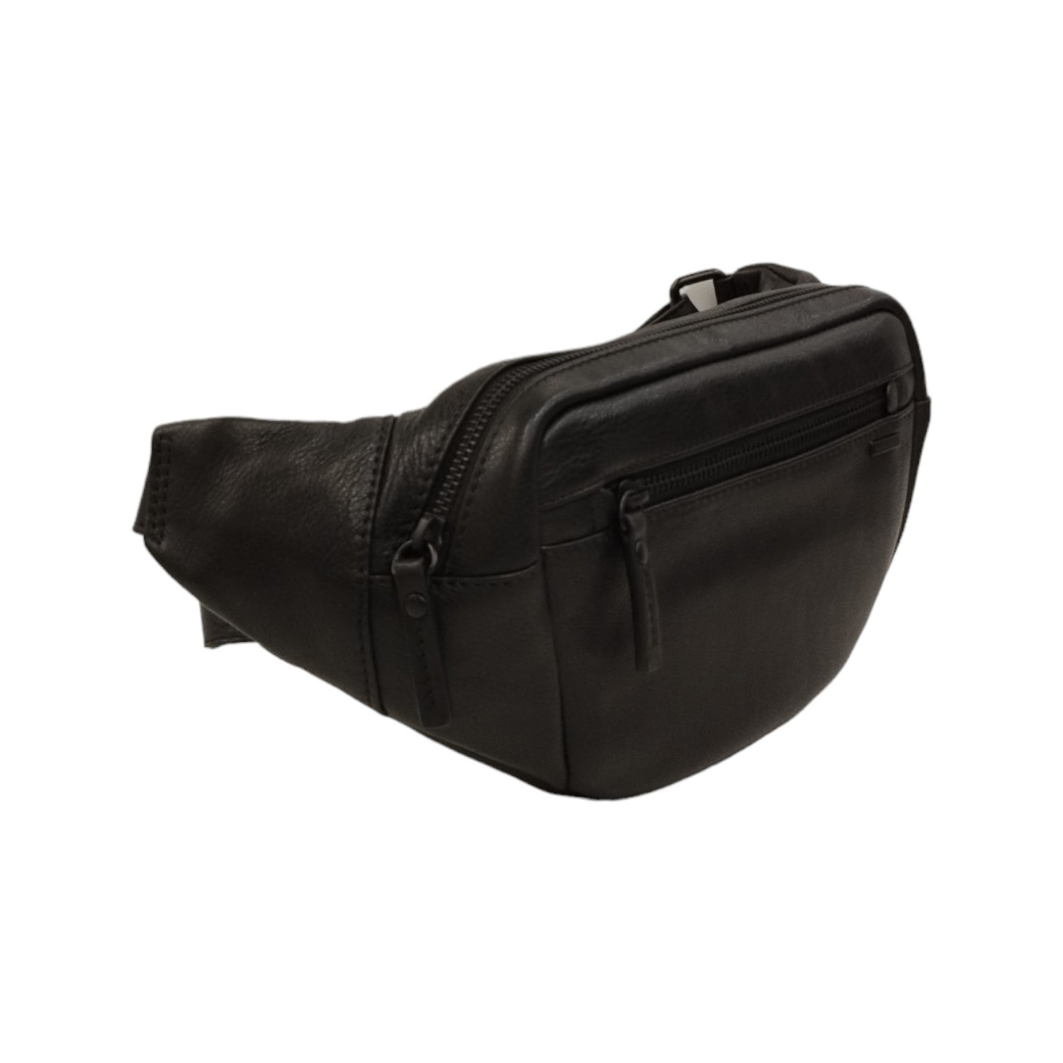 Gianni Conti Marsupio Uomo in Pelle Nero con Tasca Frontale