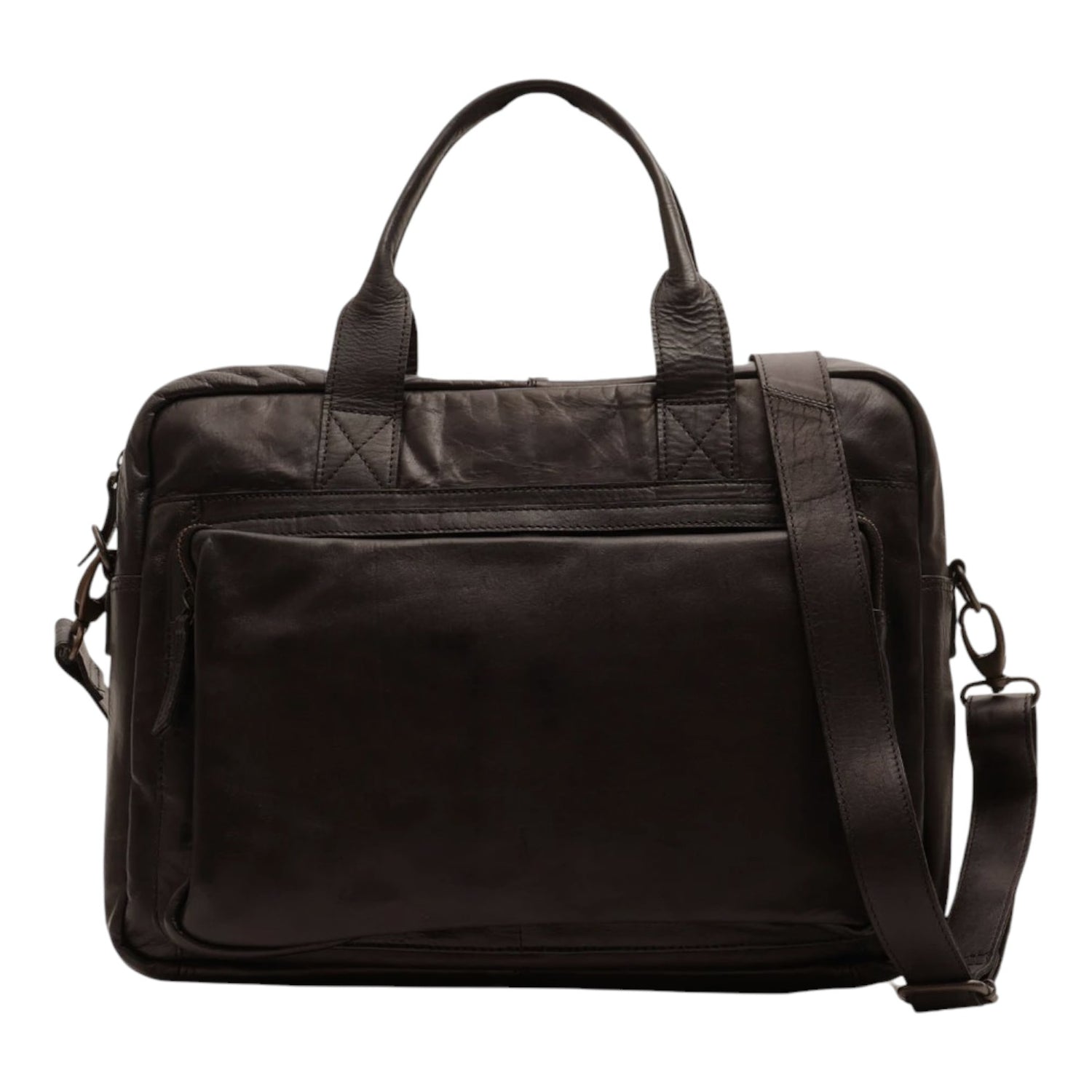 Gianni Conti Cartella Uomo in Pelle Nera con Doppio Manico e Tracolla