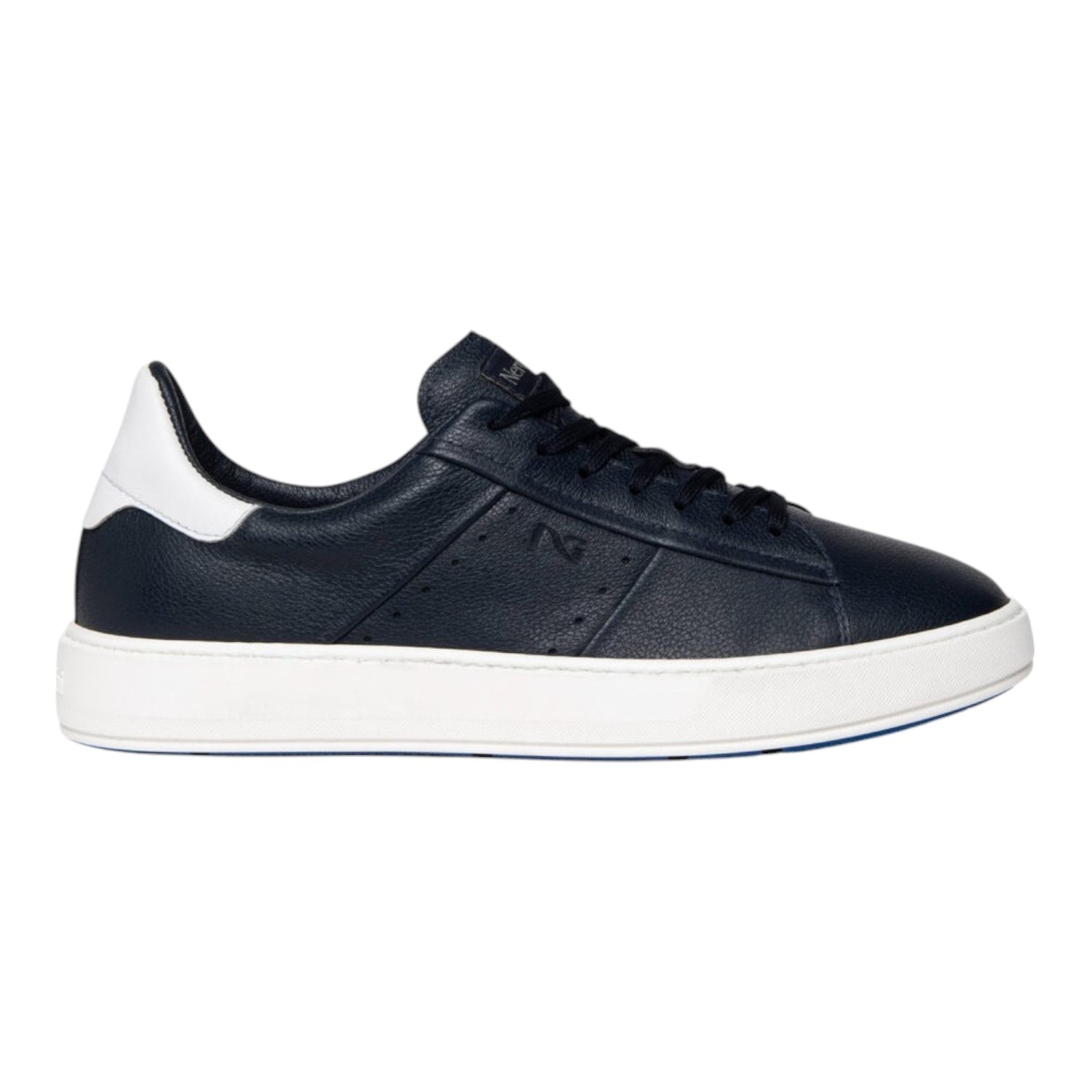 Nero Giardini Sneakers blu in pelle con inserto bianco