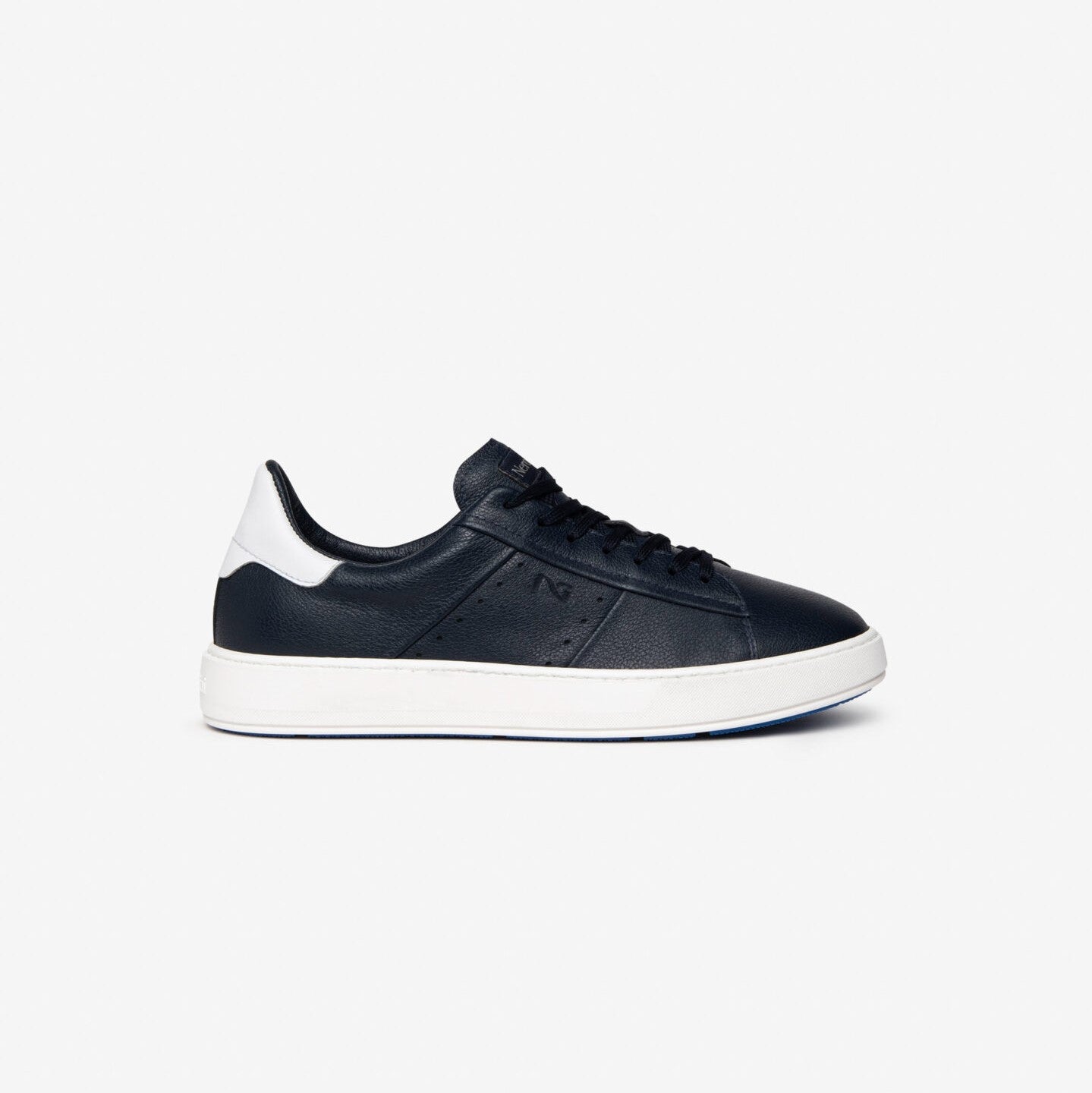 Nero Giardini Sneakers blu in pelle con inserto bianco