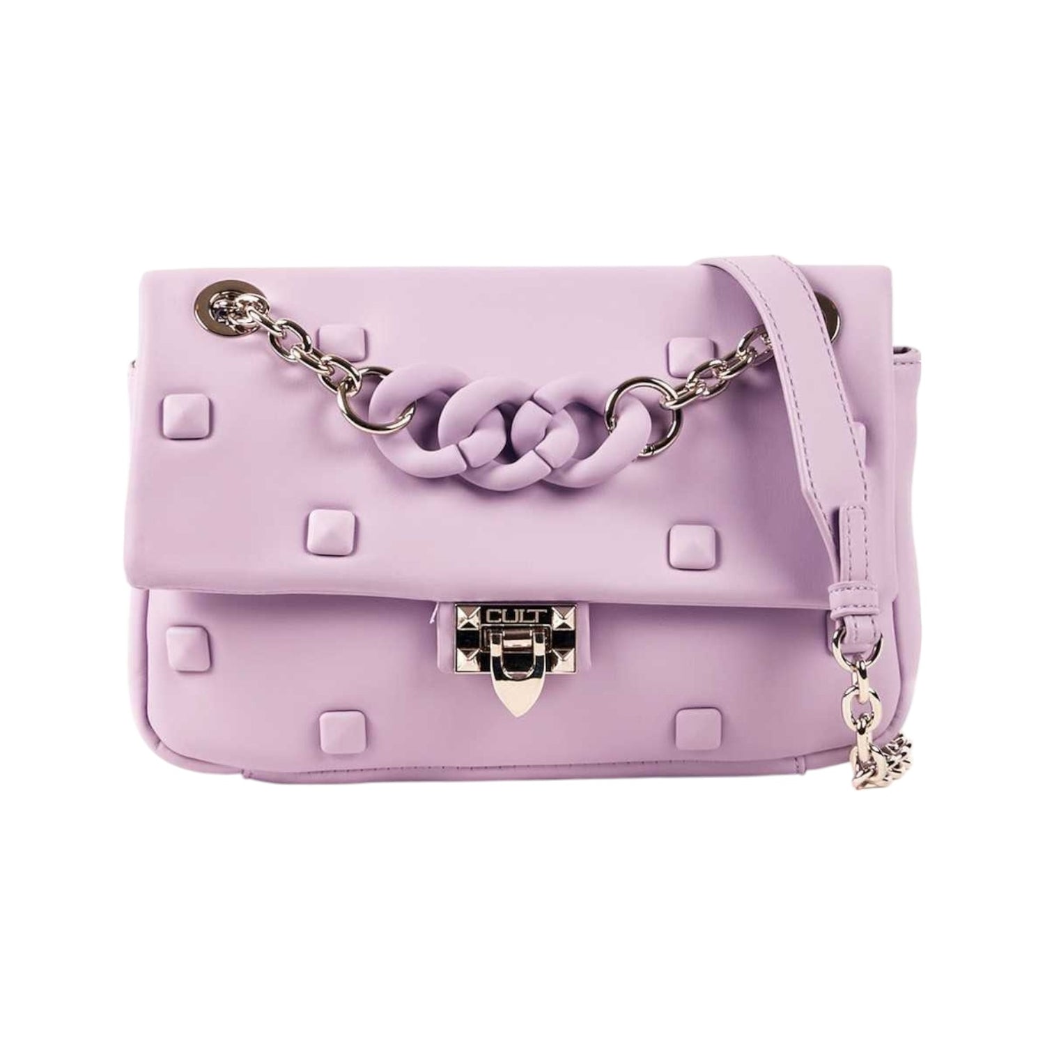 Cult Borsa a tracolla lilla con borchie lilla