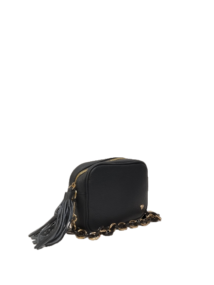 Caleidos Mini Bag Donna in Pelle Blu con Manico a Catena e Accessorio