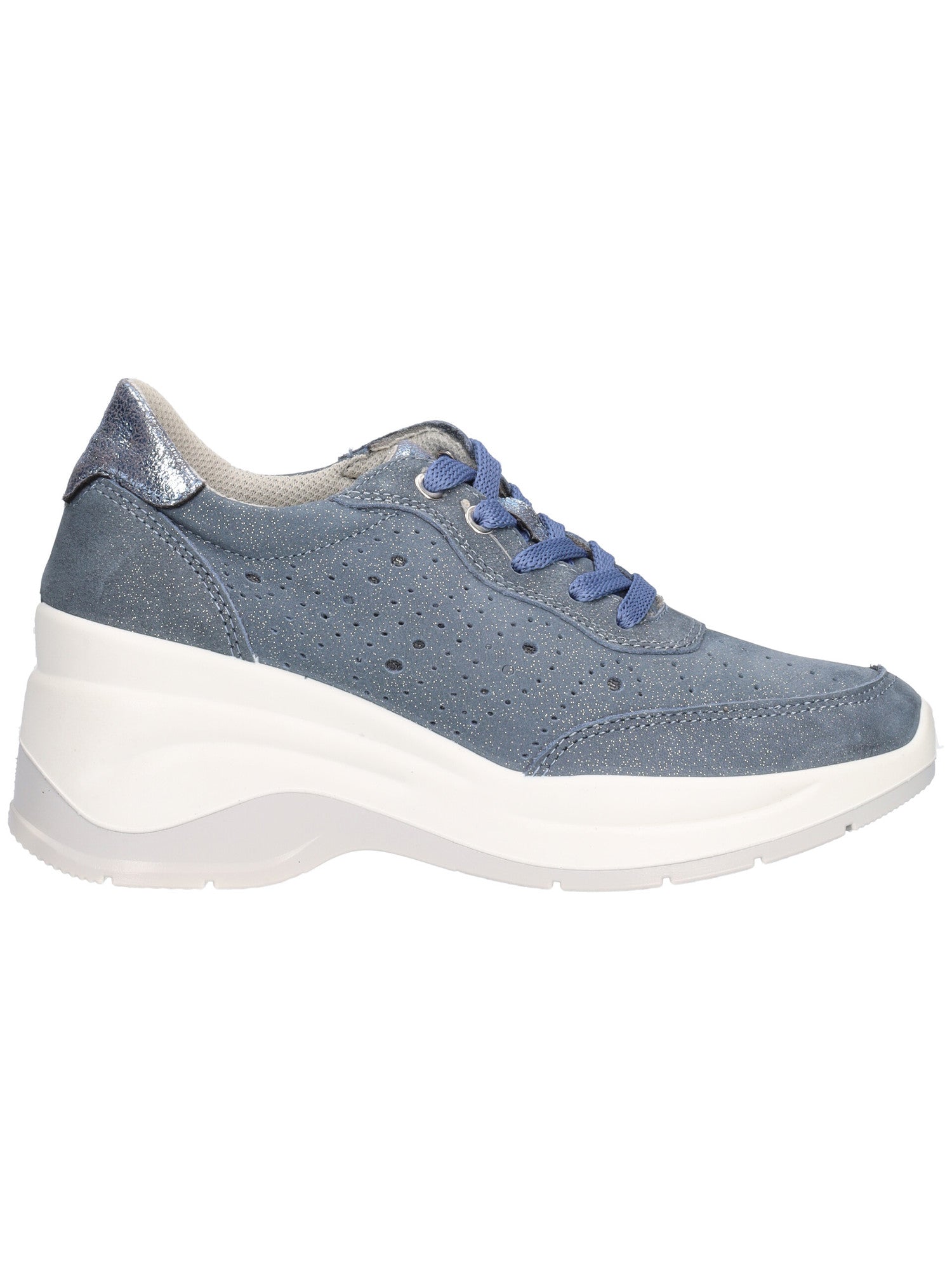 Igi&Co Sneakers blu in nabuck con dettagli glitter