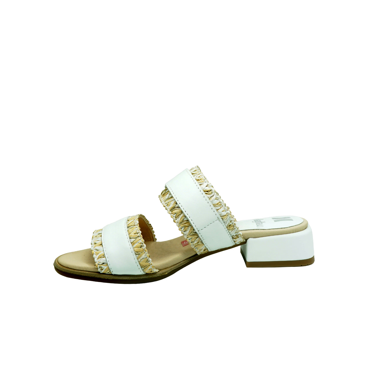 Callaghan Scalzato bianco in pelle e raffia t.3