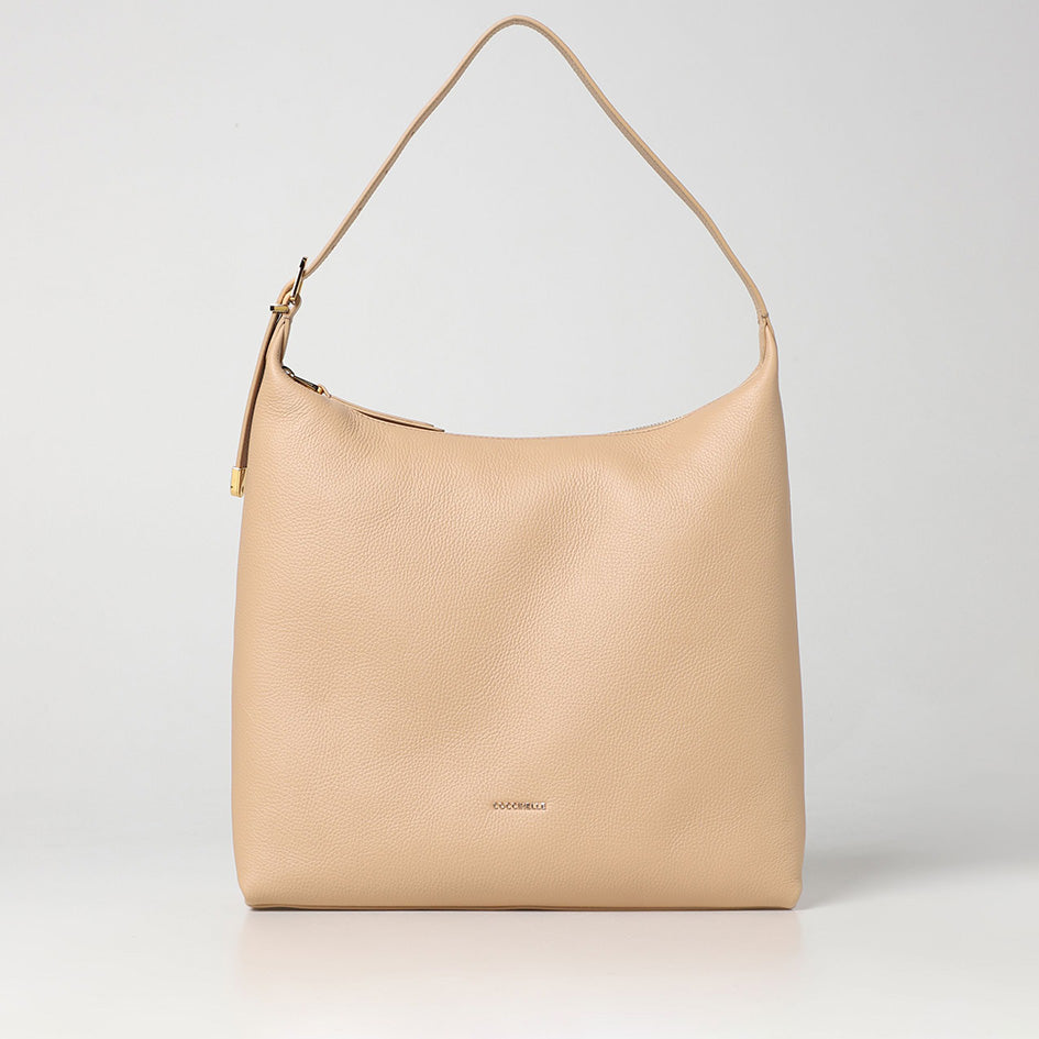 Coccinelle Tote Bag in pelle a grana beige