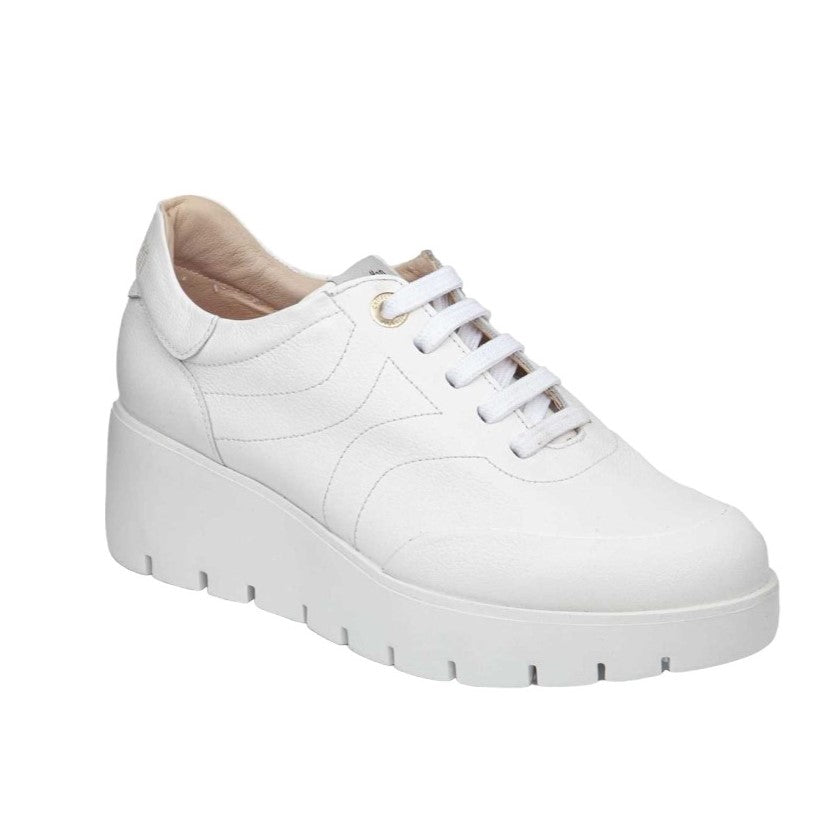 Callaghan Sneakers bianca in pelle con zeppa