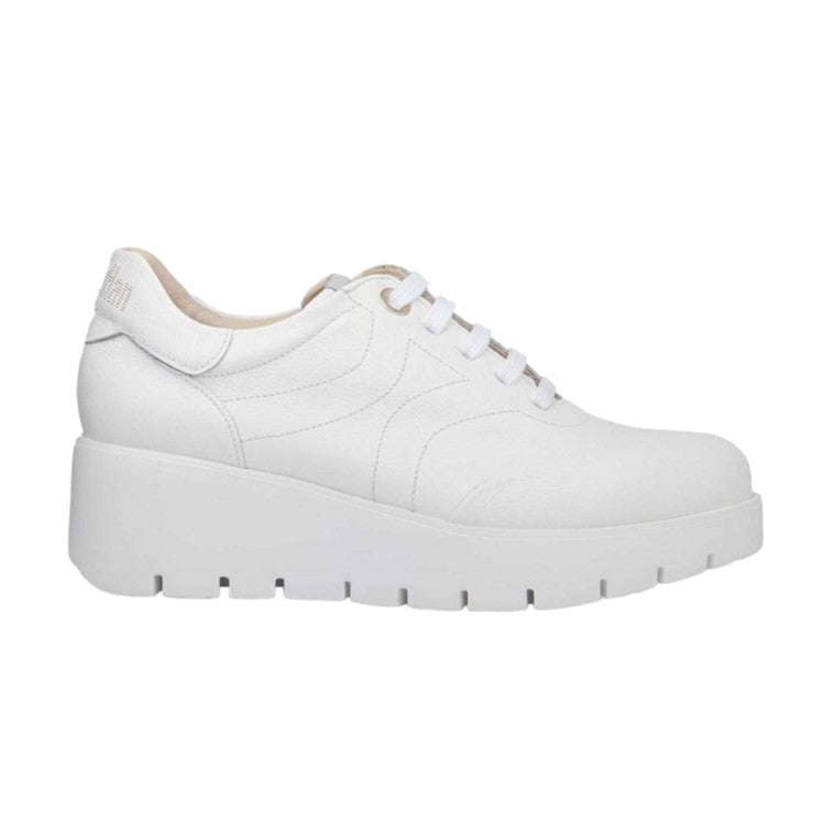 Callaghan Sneakers bianca in pelle con zeppa