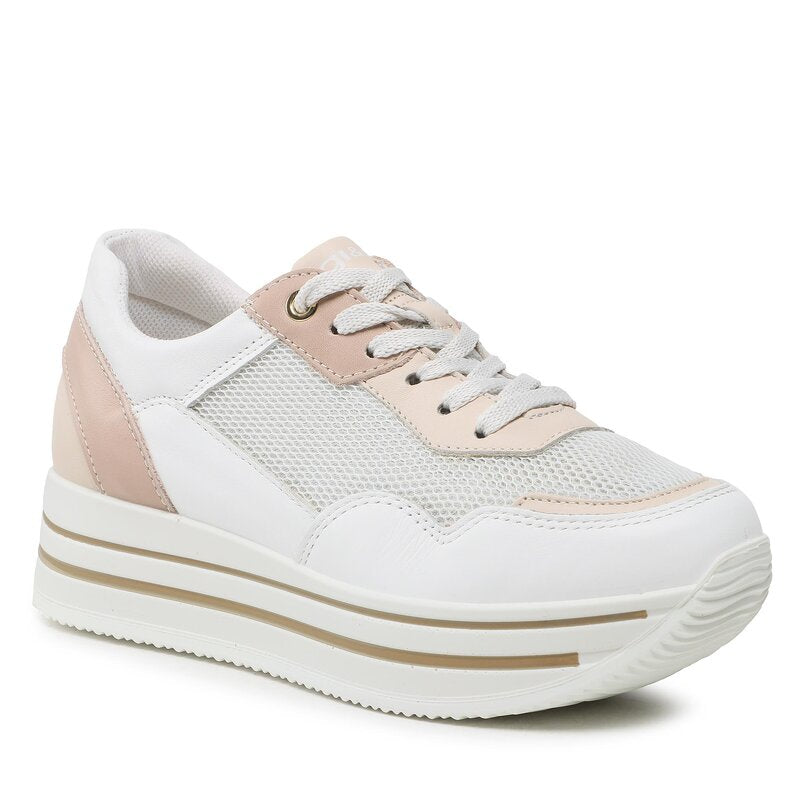 Igi&Co Sneakers bianca in pelle platform