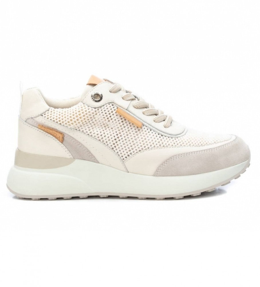 Carmela Sneakers beige in tessuto abbinata a rete