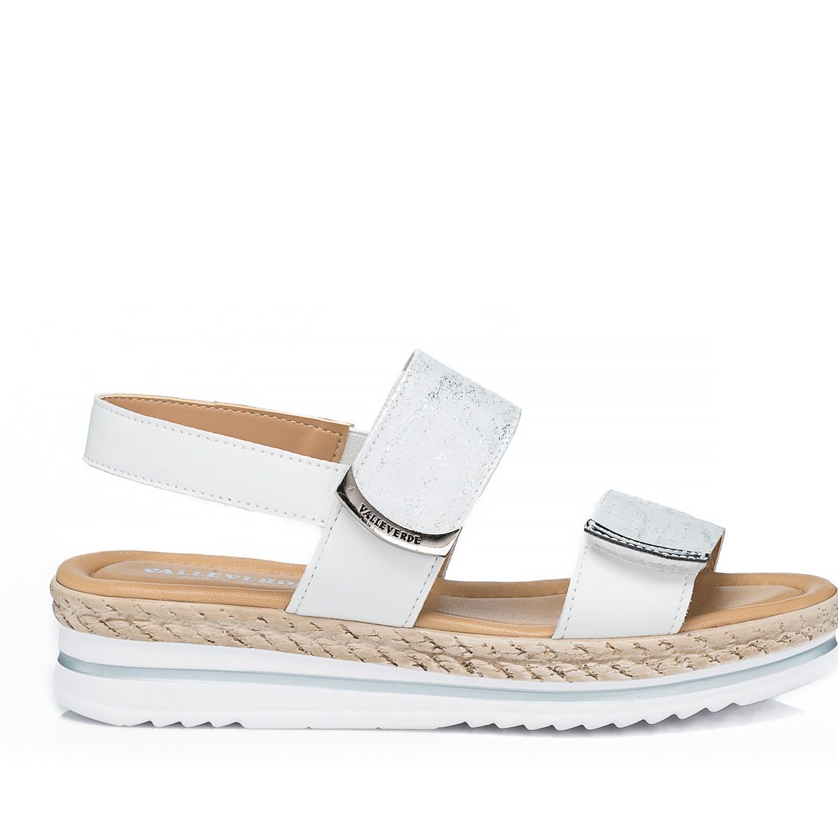 Valleverde Sandalo argento in pelle laminata