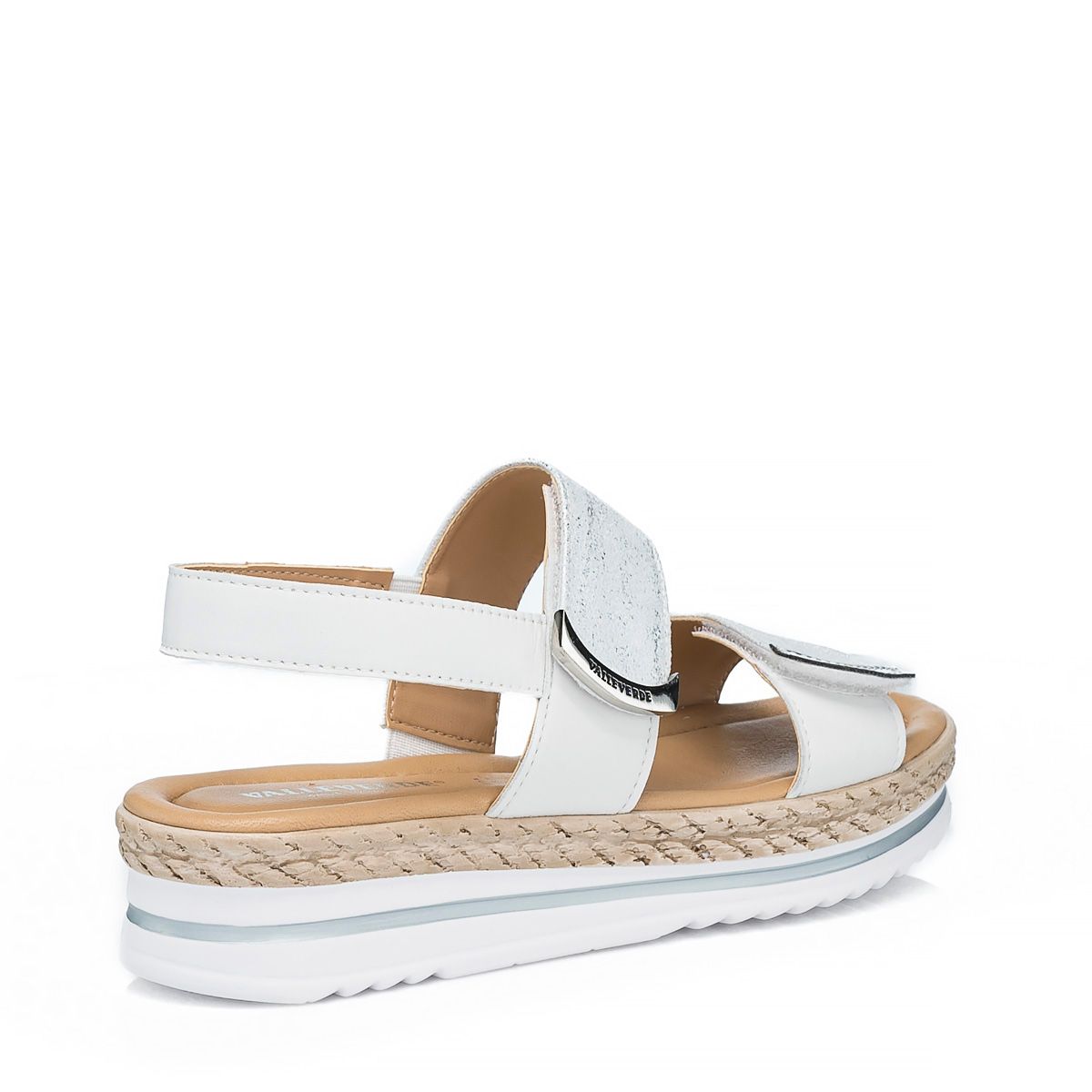 Valleverde Sandalo argento in pelle laminata