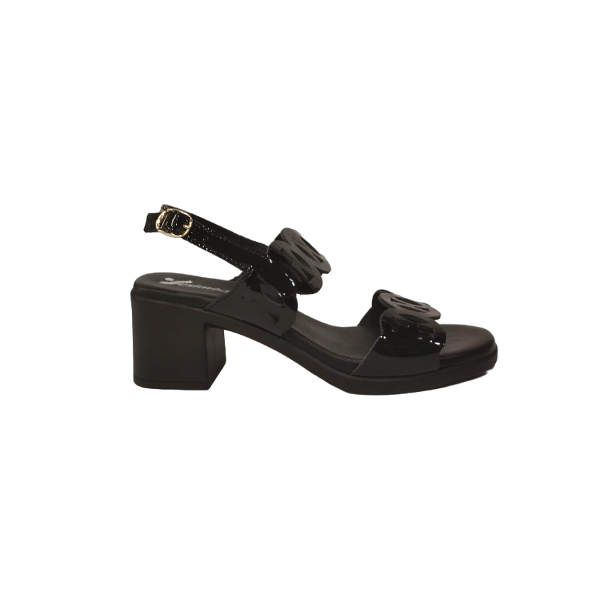 Susimoda Sandalo nero in pelle laminata t.5
