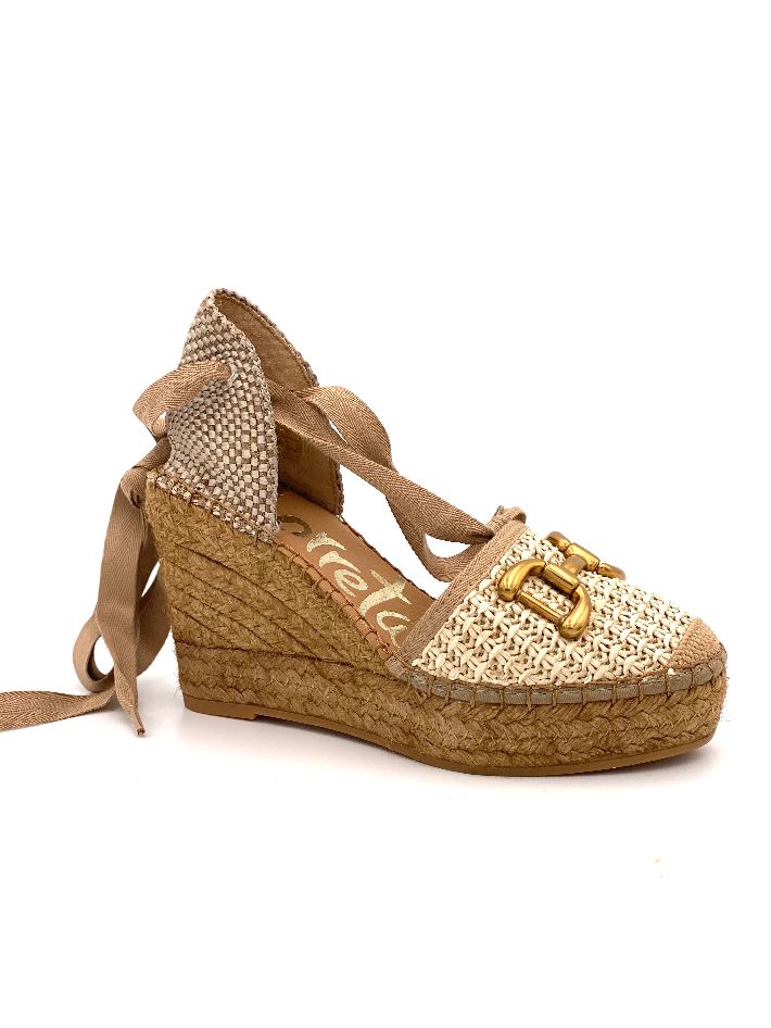 Vidorreta Espadrillas con zeppa alla schiava beige