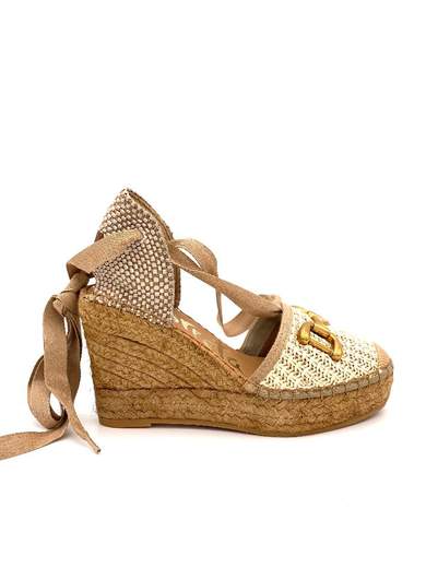 Vidorreta Espadrillas con zeppa alla schiava beige