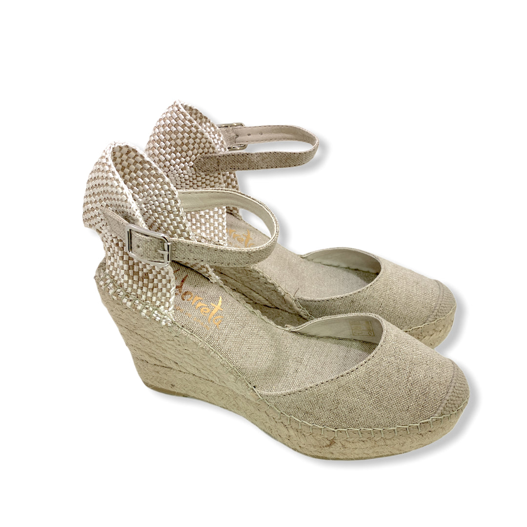 Vidorreta Espadrillas con zeppa e braccialetto beige