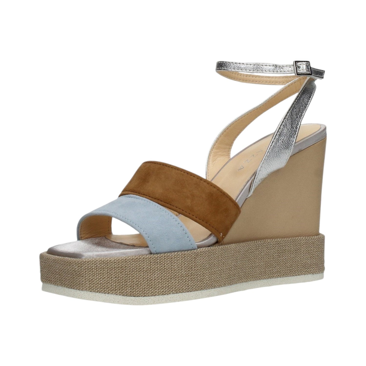 Apepazza Sandalo celeste cuoio con zeppa 10