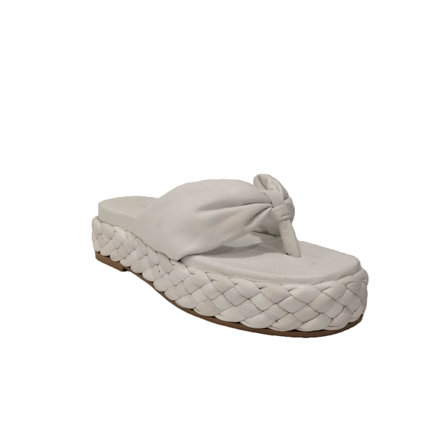 Melluso Infadito Donna in Pelle Bianca con Intreccio