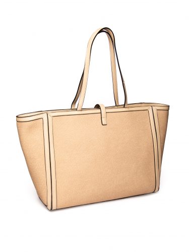 Ermanno Scervino Shopping bag con pannelli in tessuto beige