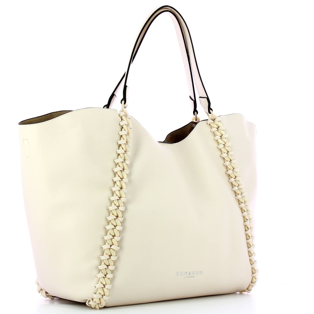 Ermanno Scervino Shopping bag profili con dettaglio treccia