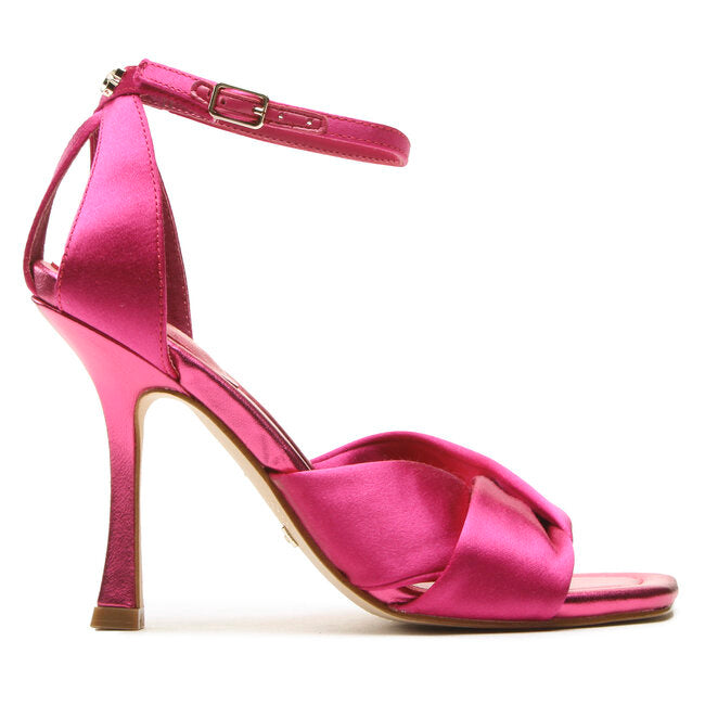 Guess Sandalo in pelle effetto satinato fucsia