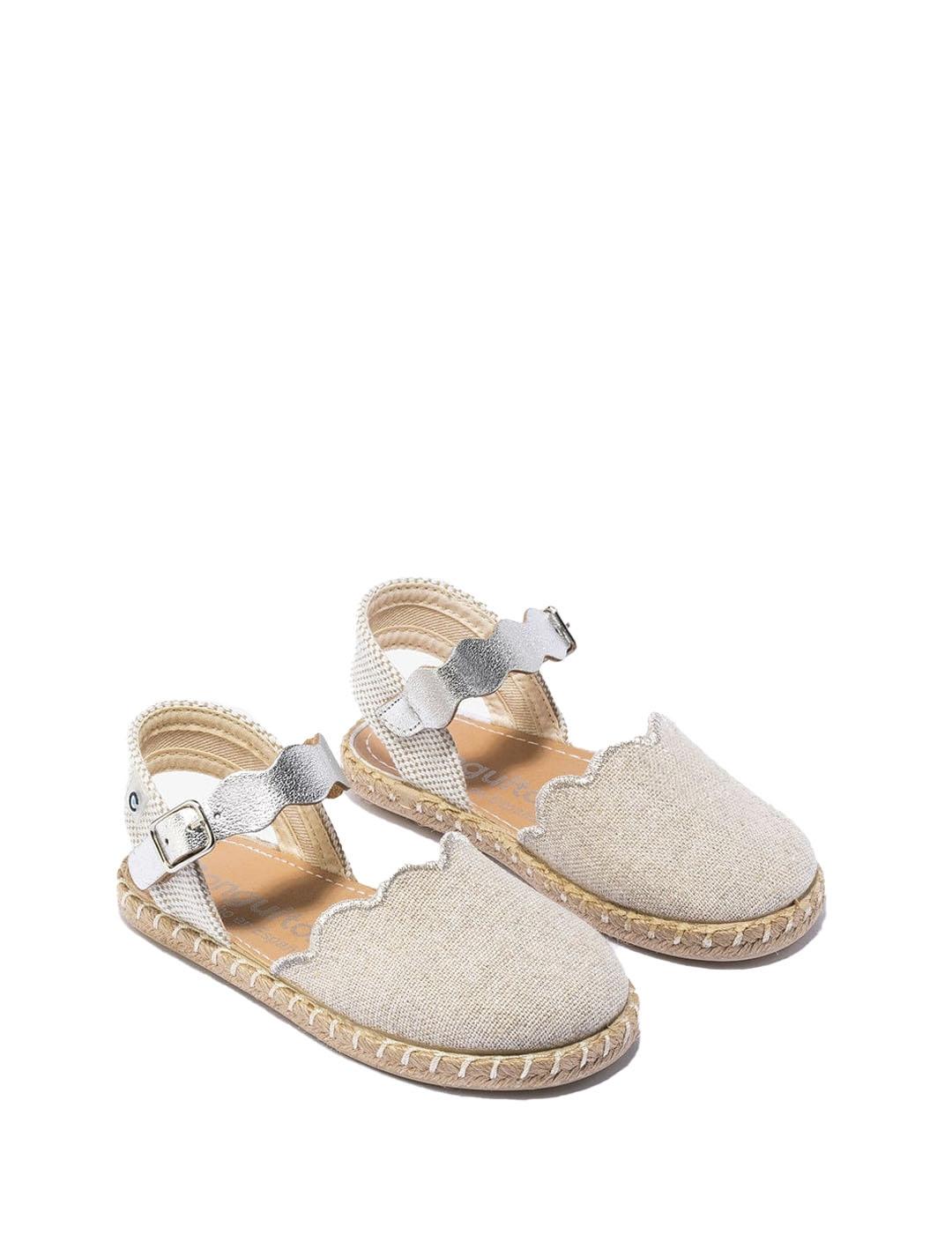 Conguitos Espadrillas platino con texture metallizzata