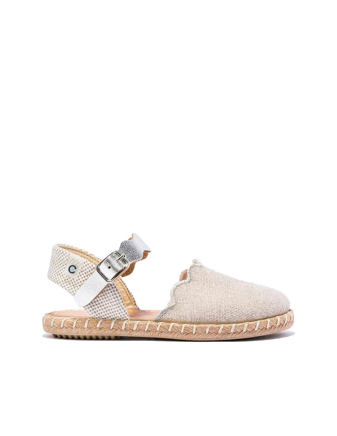 Conguitos Espadrillas platino con texture metallizzata