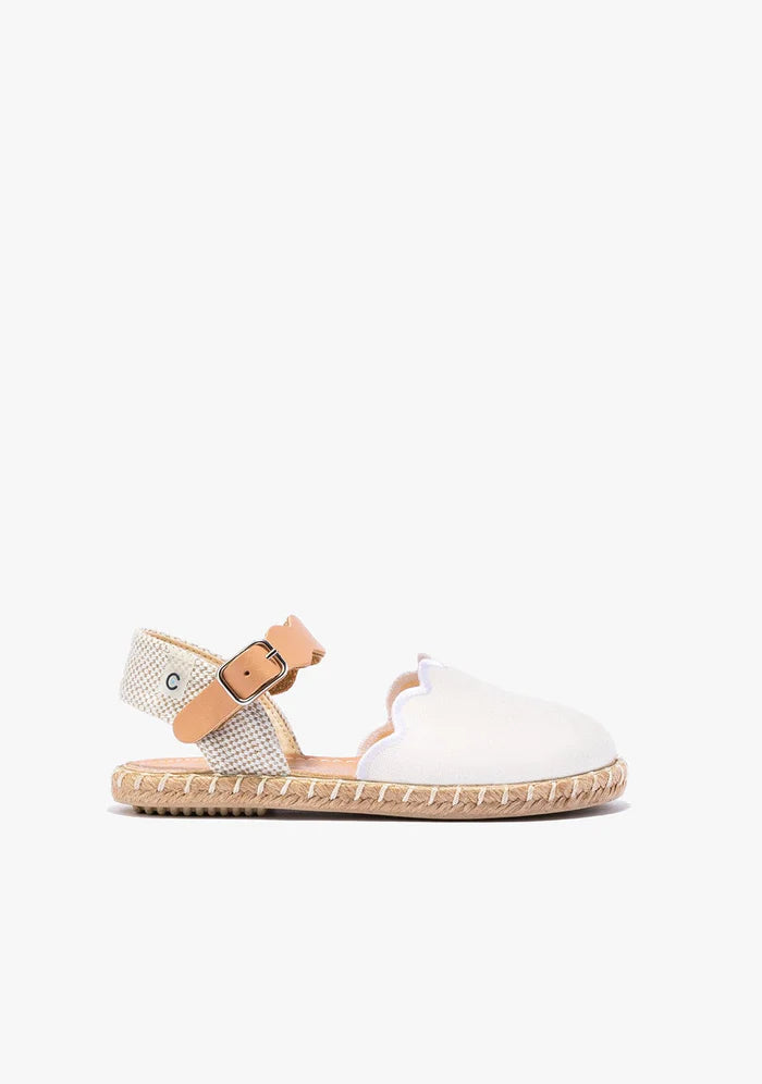 Conguitos Espadrillas bianca con chiusura a forma di onda