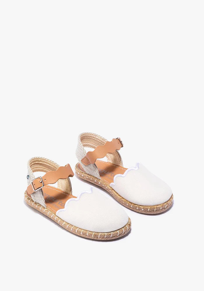 Conguitos Espadrillas bianca con chiusura a forma di onda