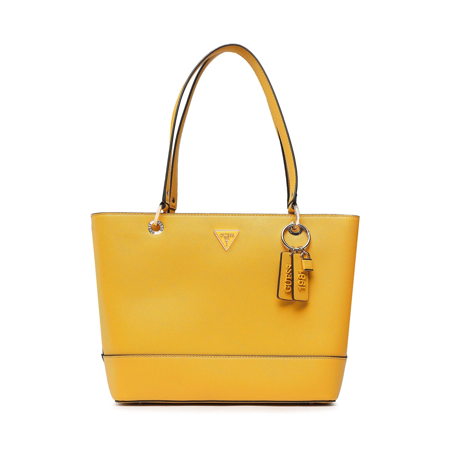 Guess borsa a spalla giallo alexie saffiano