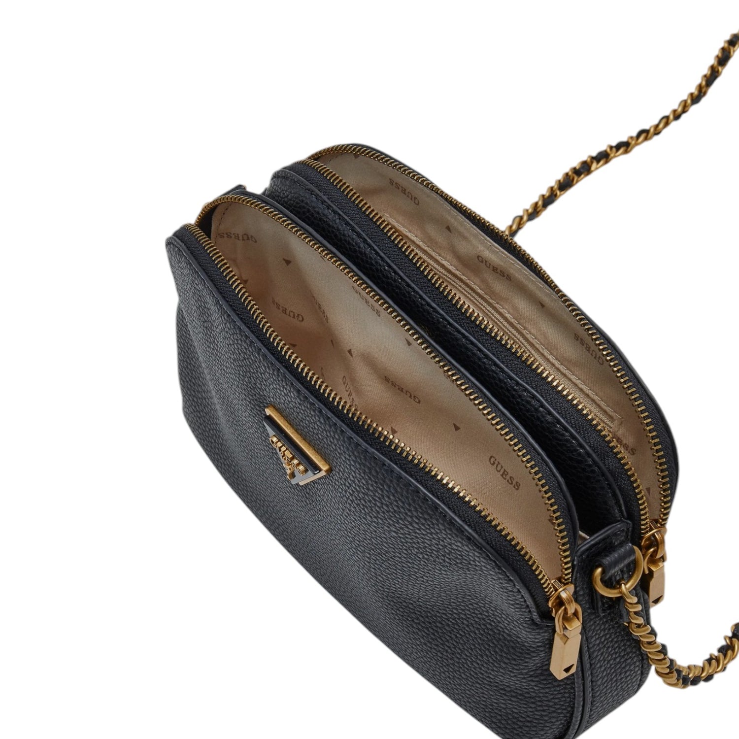 Guess Tracolla nera becci con doppia zip