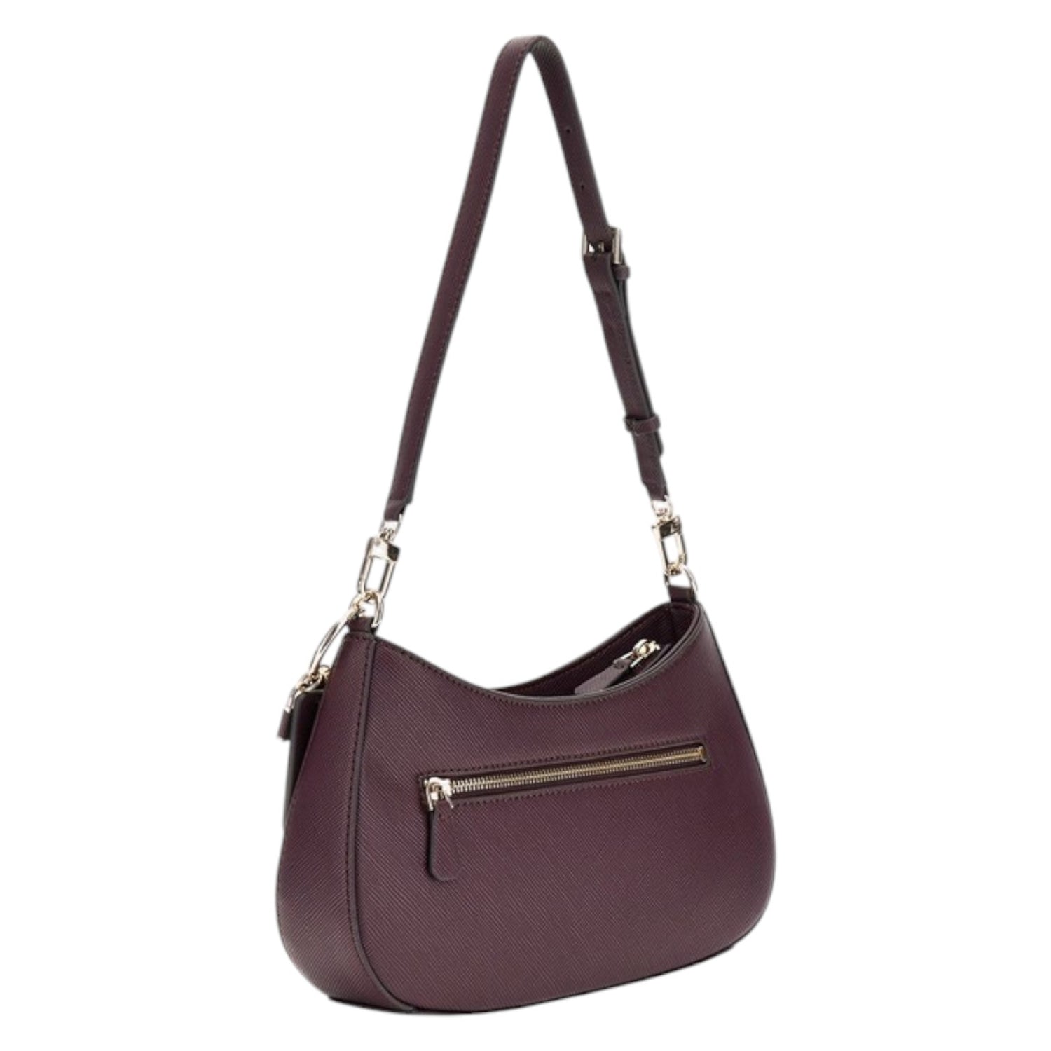 Guess Borsa a Spalla Bordeaux Noelle Saffiano da Donna