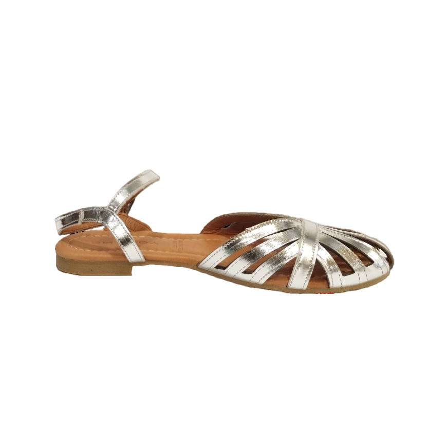 Shaddy Sandalo argento in pelle laminata