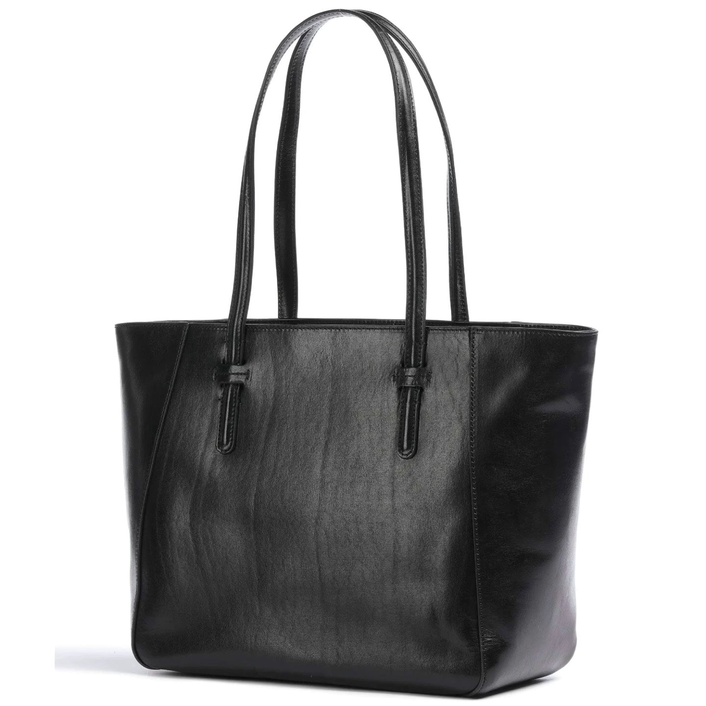The Bridge Shopping Bag nera in pelle
