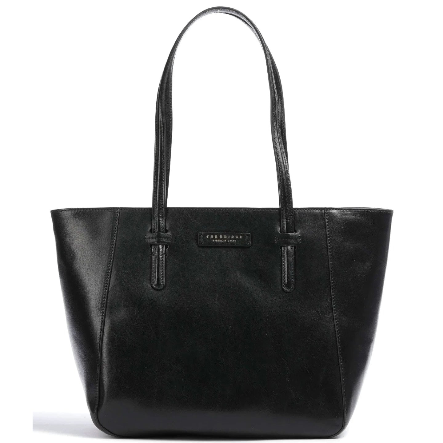 The Bridge Shopping Bag nera in pelle