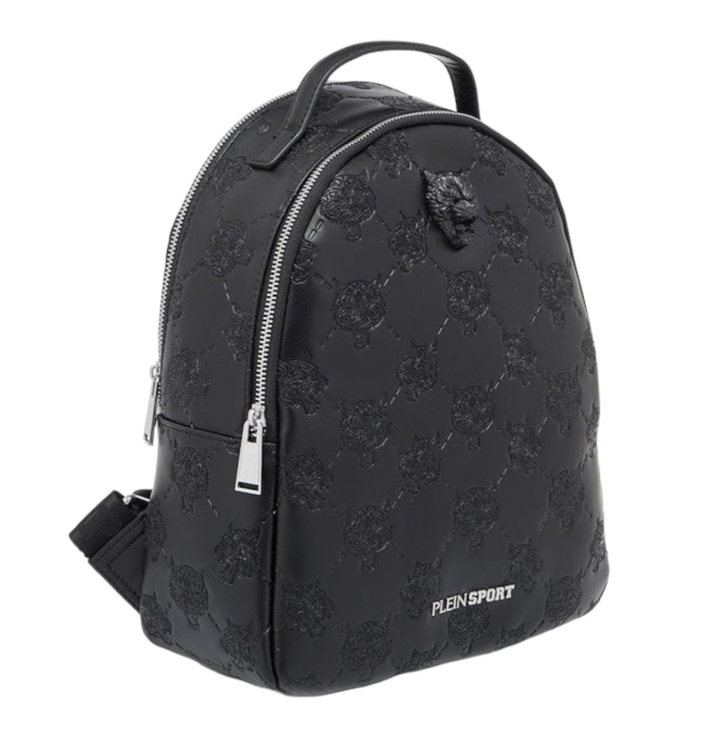 Plein Sport Zaino nero in similpelle logato