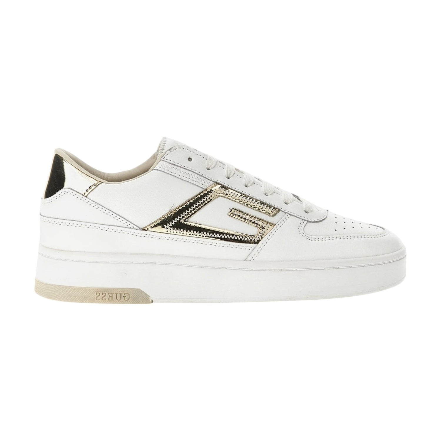 Guess Sneakers bianca silina con scritta logo dorata