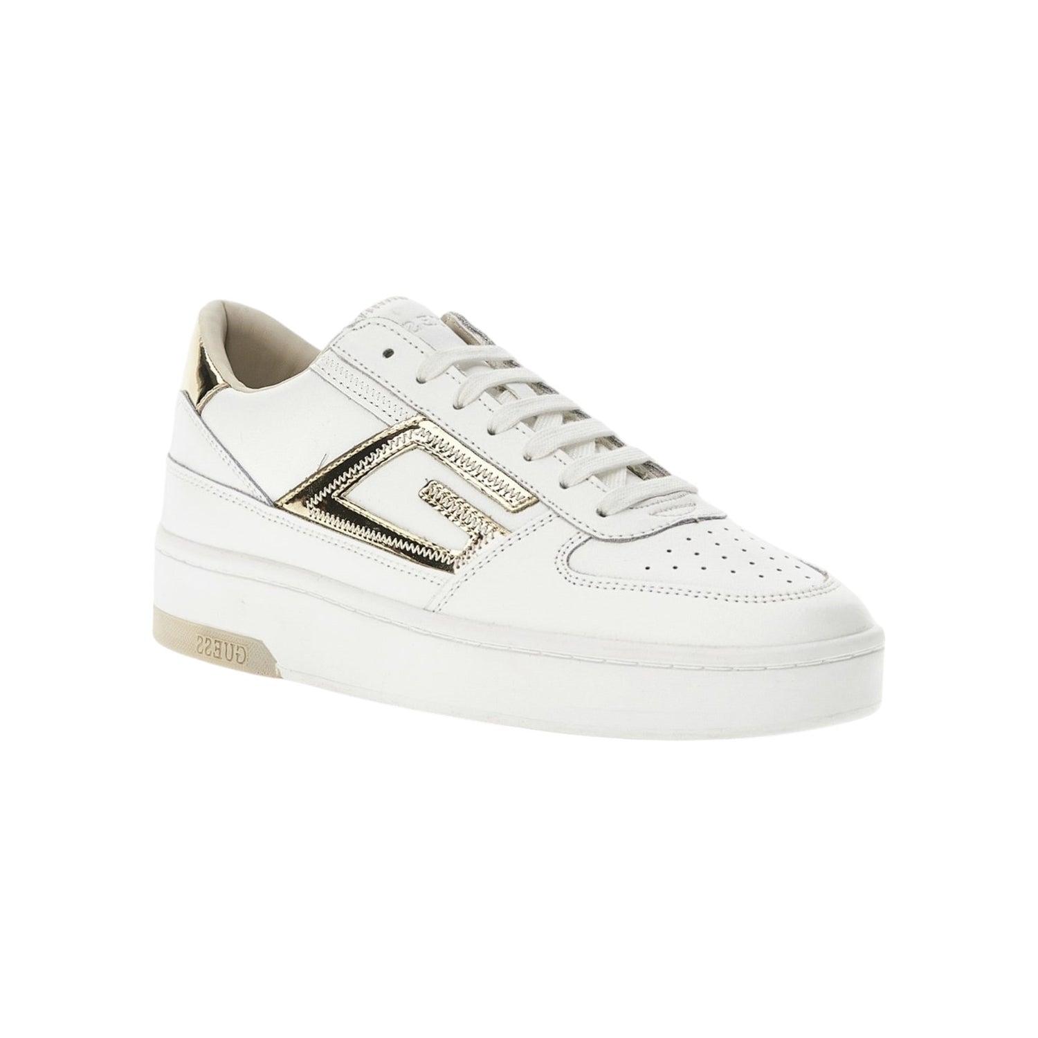 Guess Sneakers bianca silina con scritta logo dorata