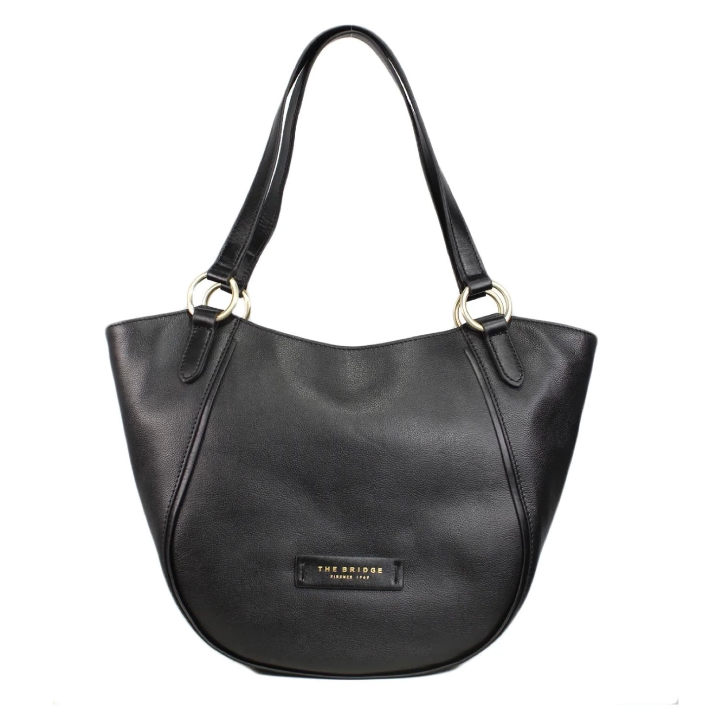 The Bridge Shopper domitilla nera in pelle martellata