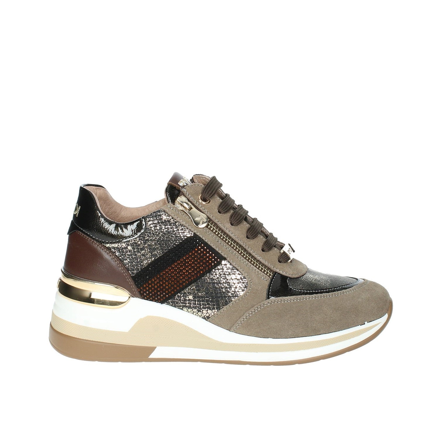 Keys Sneakers Tortora da Donna con Cerniera Laterale