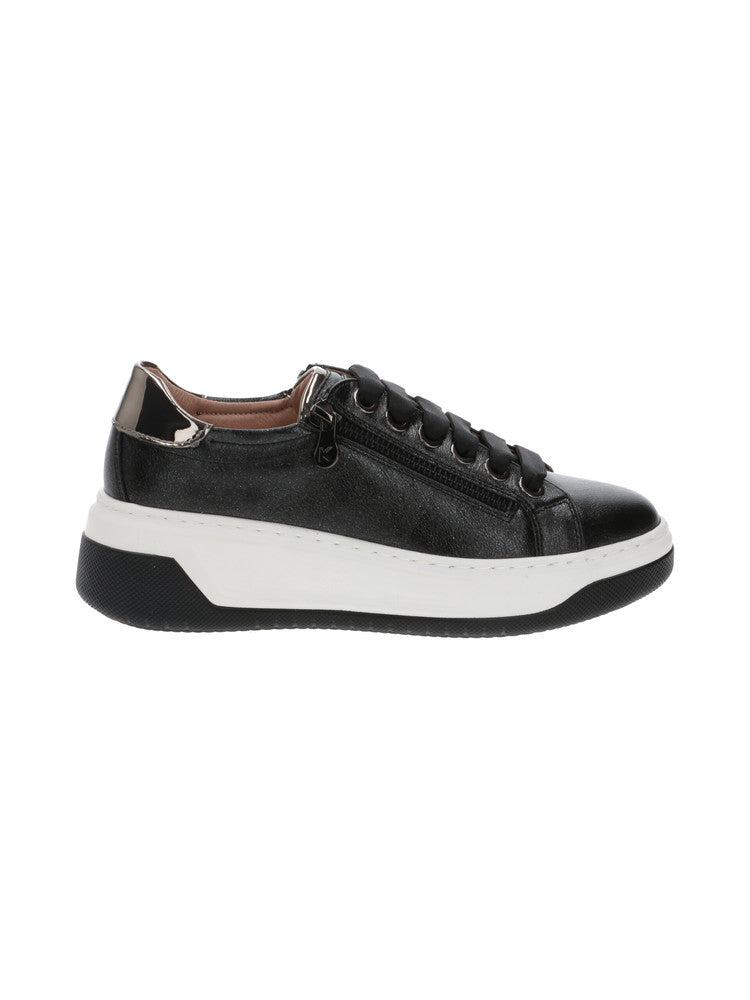 Keys Sneakers Platform Nera con Doppia Cerniera