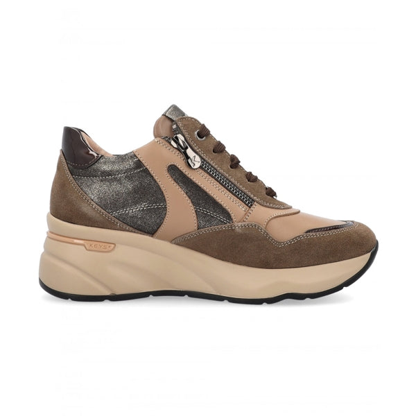 Keys Sneakers Bronzo da Donna con Cerniera Laterale