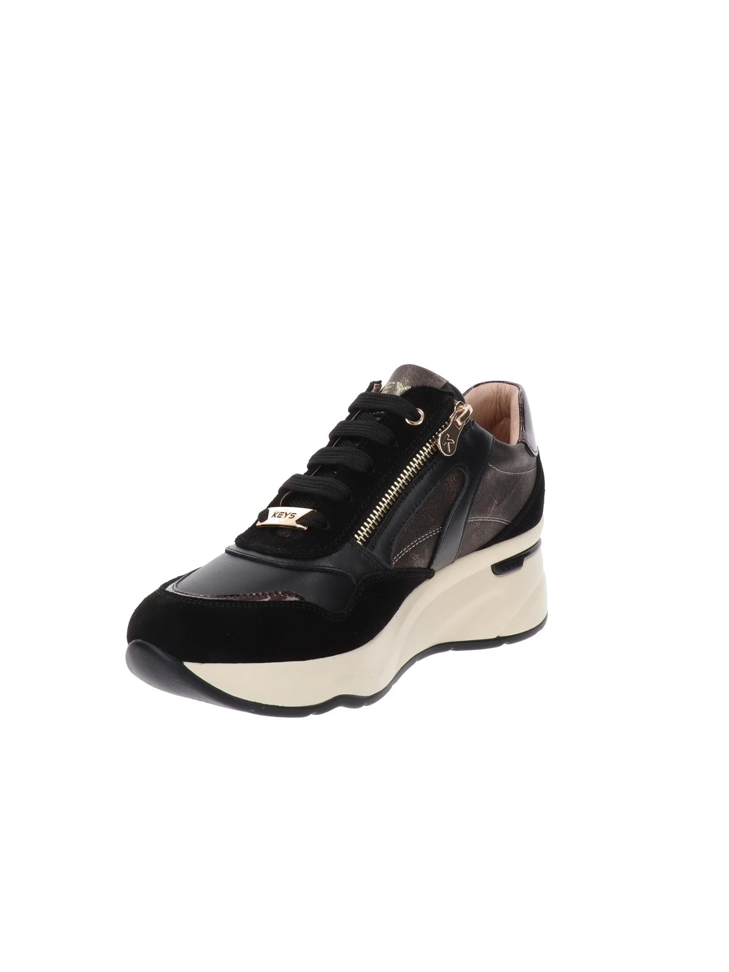 Keys Sneakers Nera da Donna con Cerniera Laterale