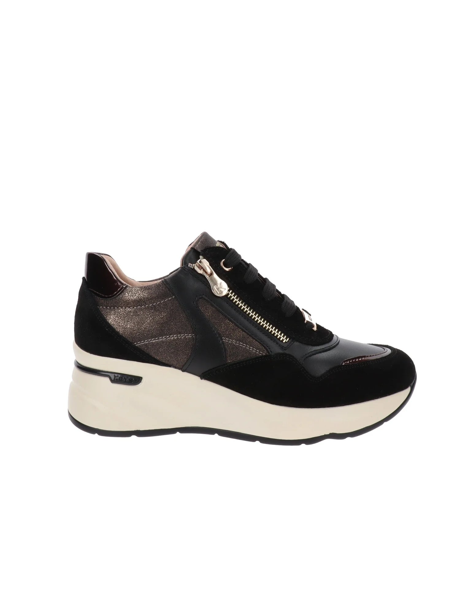 Keys Sneakers Nera da Donna con Cerniera Laterale