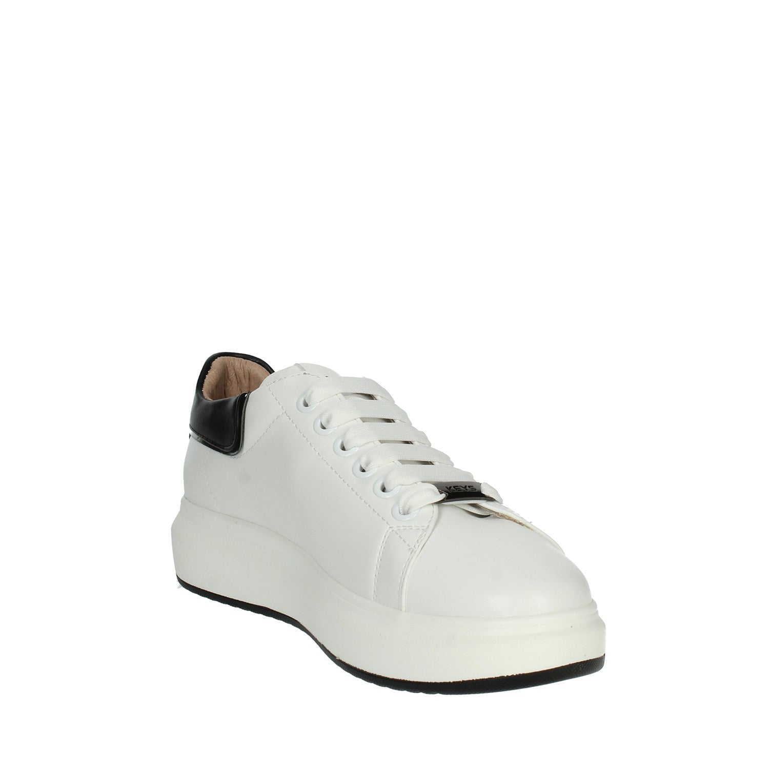 Keys Sneakers Donna in Pelle Bianca Nera con Mini Borchie
