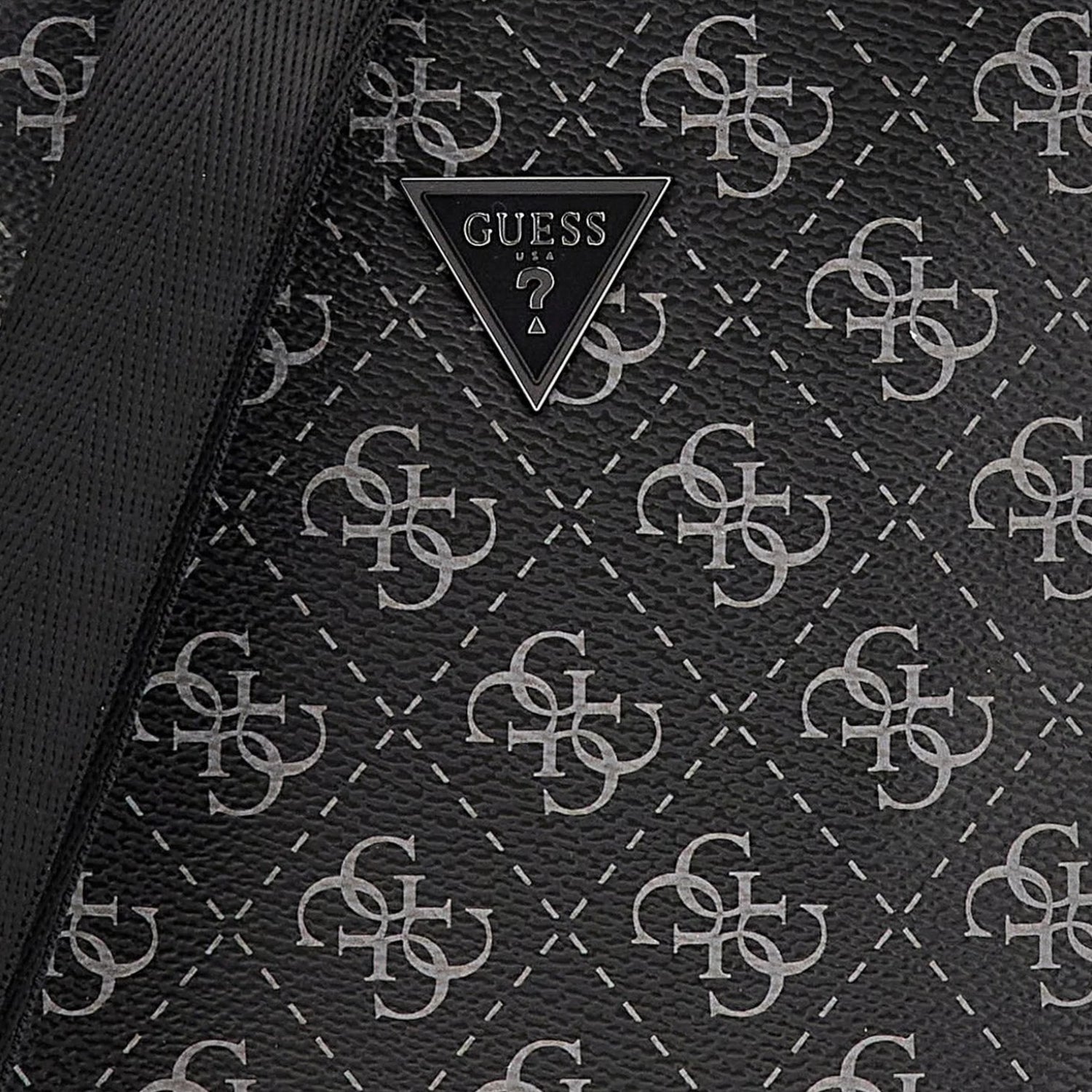 Guess Borsello Uomo in Ecopelle Nera Logato con Tracolla