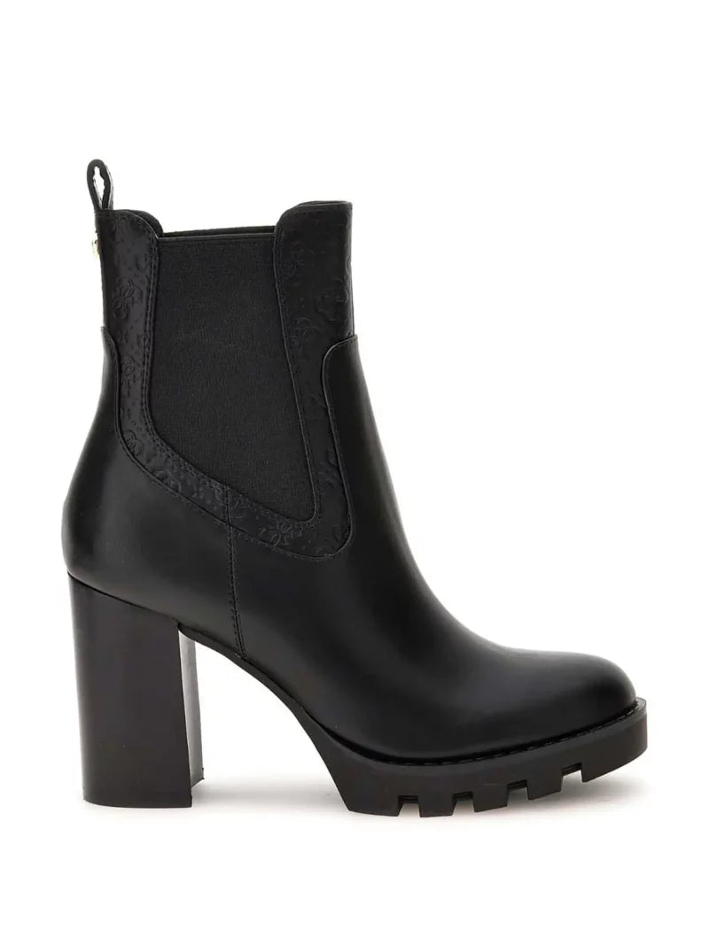 Guess Tronchetto nero con inserti laterali in tessuto