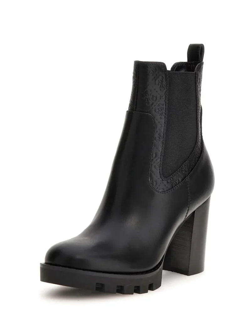 Guess Tronchetto nero con inserti laterali in tessuto