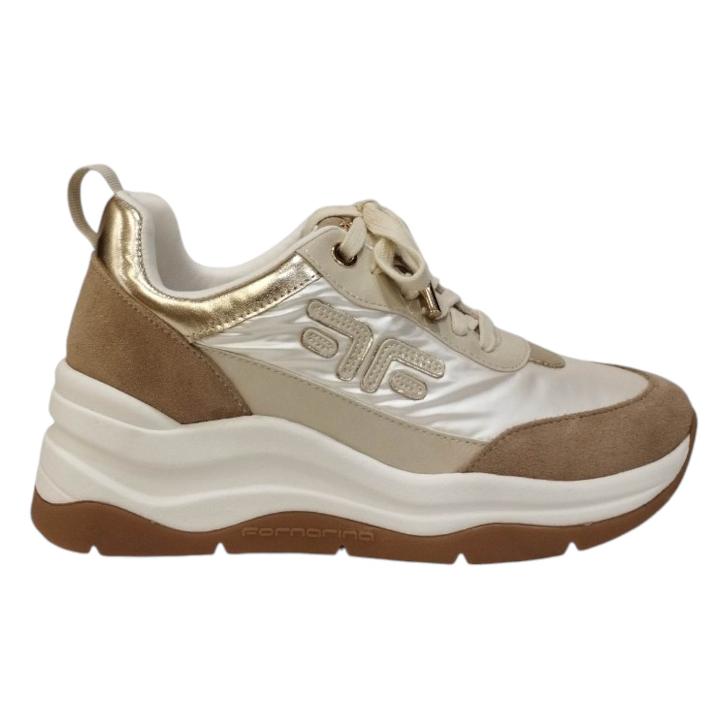 Fornarina Manila Sneakers beige gold platform
