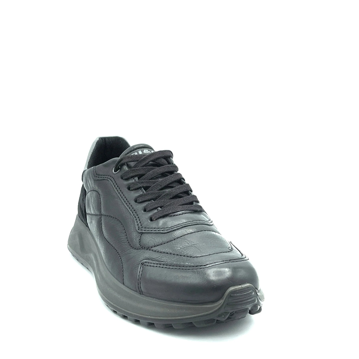 Igi&Co Sneakers nera in pelle e camoscio uomo